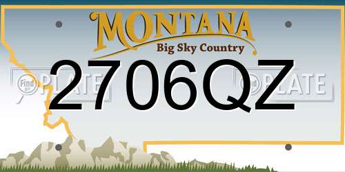 2706QZ Montana License Plate