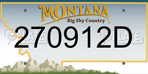 270912D Montana License Plate