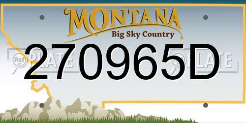 270965D Montana License Plate