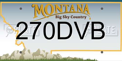 270DVB Montana License Plate