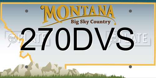 270DVS Montana License Plate