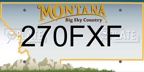 270FXF Montana License Plate