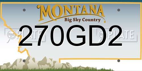270GD2 Montana License Plate