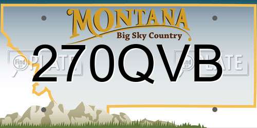 270QVB Montana License Plate