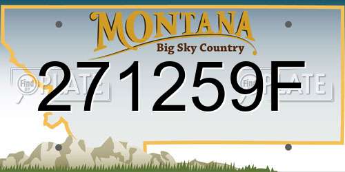 271259F Montana License Plate