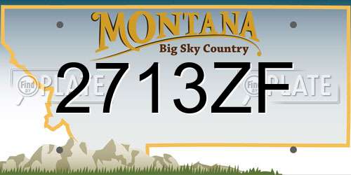 2713ZF Montana License Plate