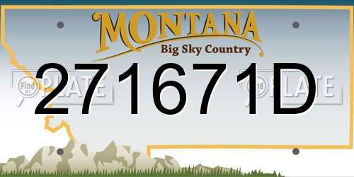 271671D Montana License Plate