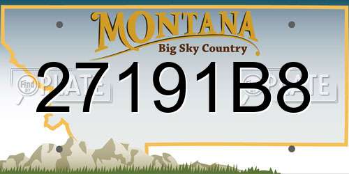 27191B8 Montana License Plate