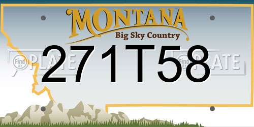 271T58 Montana License Plate