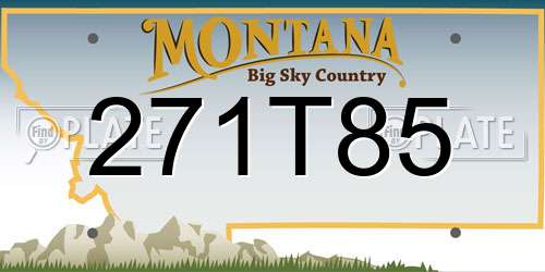 271T85 Montana License Plate
