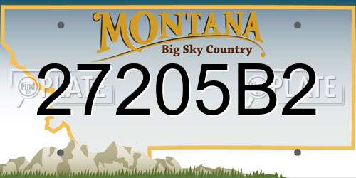 27205B2 Montana License Plate