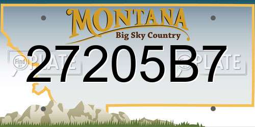 27205B7 Montana License Plate