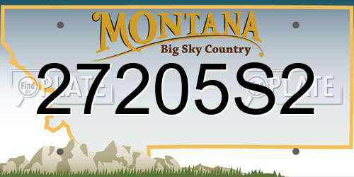 27205S2 Montana License Plate
