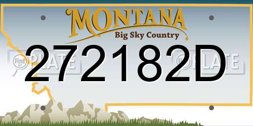 272182D Montana License Plate