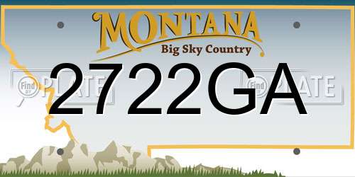 2722GA Montana License Plate