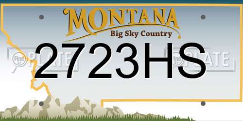 2723HS Montana License Plate