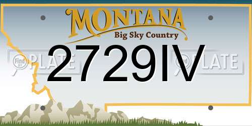 2729IV Montana License Plate