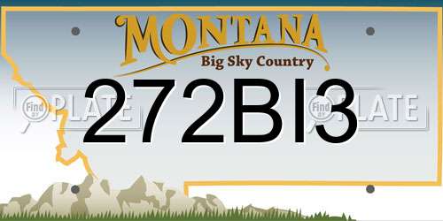 272BI3 Montana License Plate