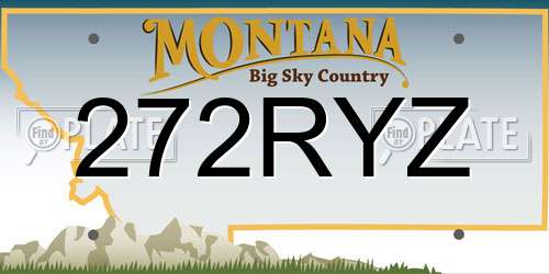 272RYZ Montana License Plate