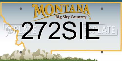 272SIE Montana License Plate