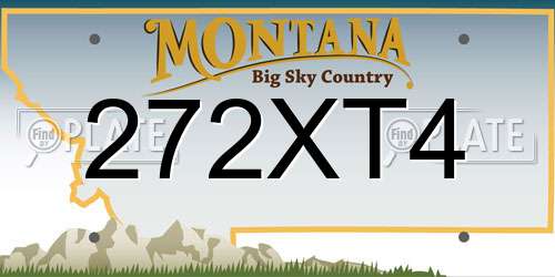 272XT4 Montana License Plate