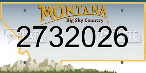 2732026 Montana License Plate