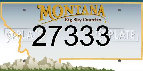 27333 Montana License Plate