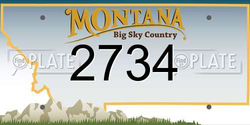 2734 Montana License Plate