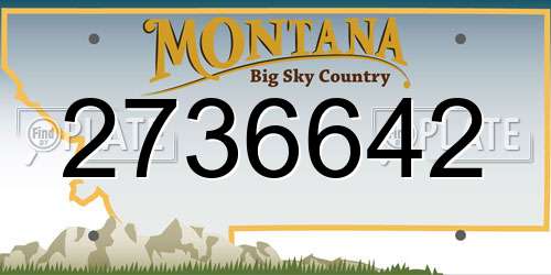 2736642 Montana License Plate