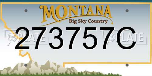 273757C Montana License Plate