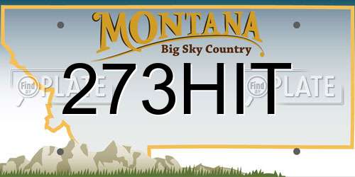 273HIT Montana License Plate