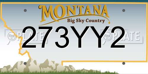 273YY2 Montana License Plate