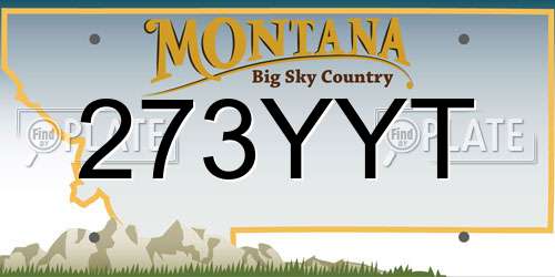 273YYT Montana License Plate