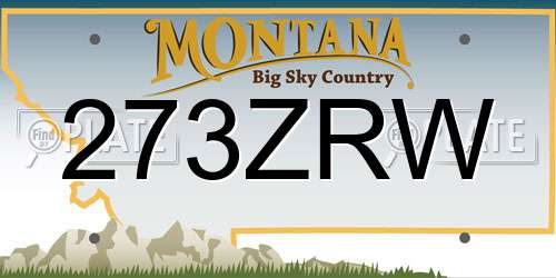 273ZRW Montana License Plate