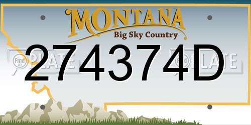 274374D Montana License Plate