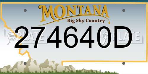 274640D Montana License Plate