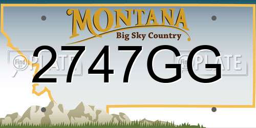 2747GG Montana License Plate