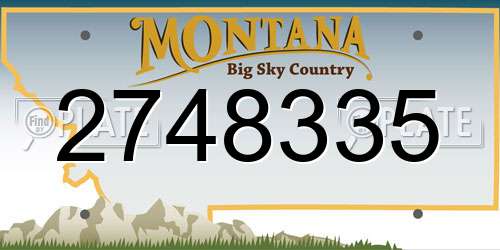 2748335 Montana License Plate