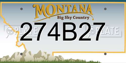 274B27 Montana License Plate