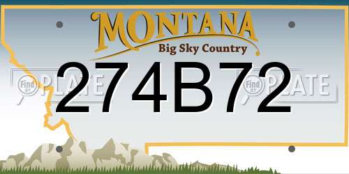274B72 Montana License Plate