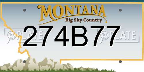 274B77 Montana License Plate
