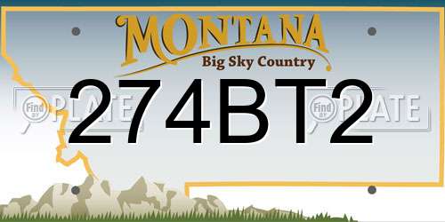 274BT2 Montana License Plate