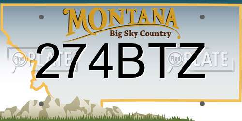 274BTZ Montana License Plate