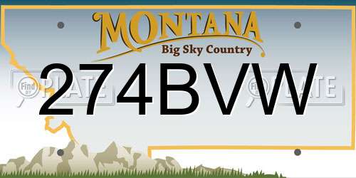 274BVW Montana License Plate