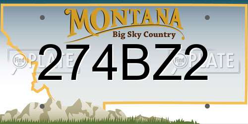 274BZ2 Montana License Plate