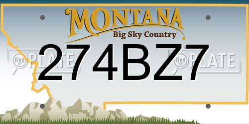 274BZ7 Montana License Plate
