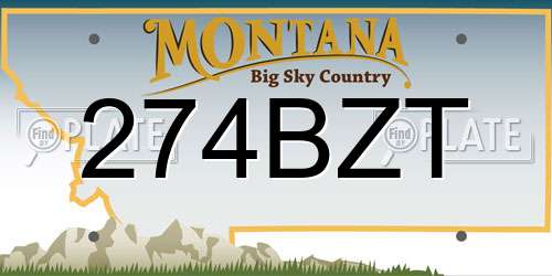 274BZT Montana License Plate