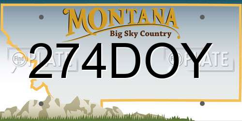 274DOY Montana License Plate