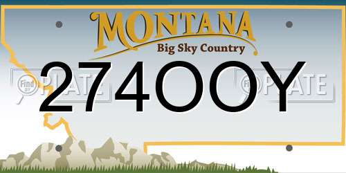274OOY Montana License Plate