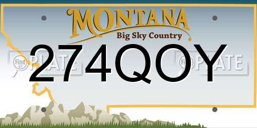 274QOY Montana License Plate